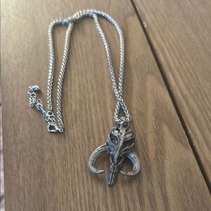Hot Topic Silver Mandalorian Necklace